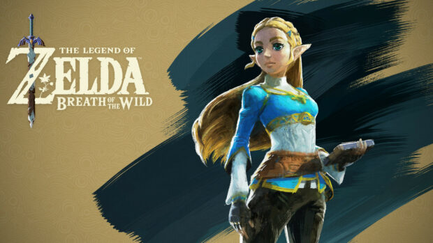 A detailed digital illustration of a character from The Legend Of Zelda holding a book, 2K Desktop Wallpaper