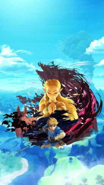 The Legend of Zelda features heroic characters and mystic scenery in fantasy setting, HD Phone Wallpaper
