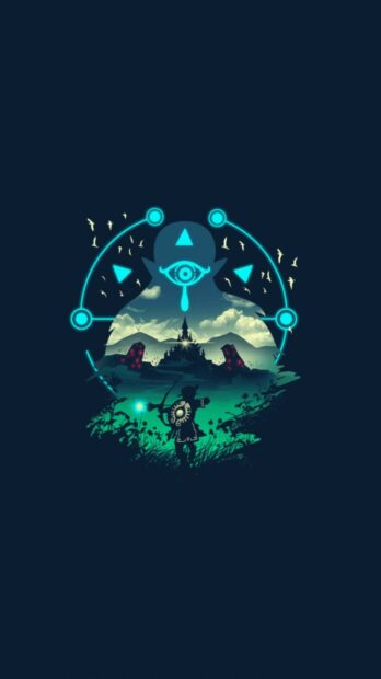 The Legend Of Zelda Wallpapers feature a silhouette of Link aiming a bow at a glowing castle, HD Phone Wallpaper