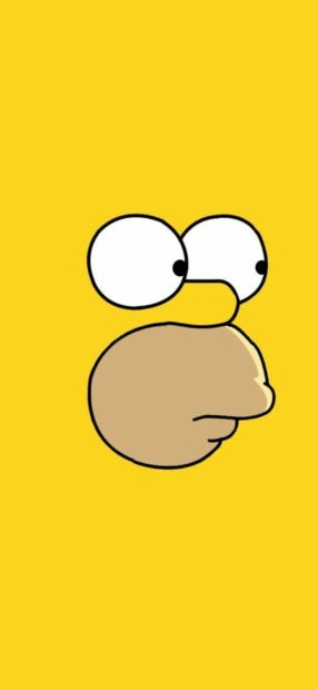 Close up of Homer face from The Simpsons with yellow background