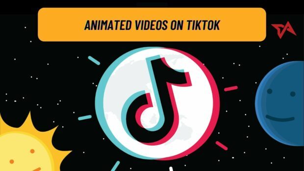 Animated videos on TikTok symbol in space with the sun and planet visible