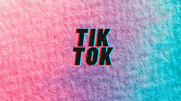 Colorful texture with bold Tik Tok text showcasing Tiktok design