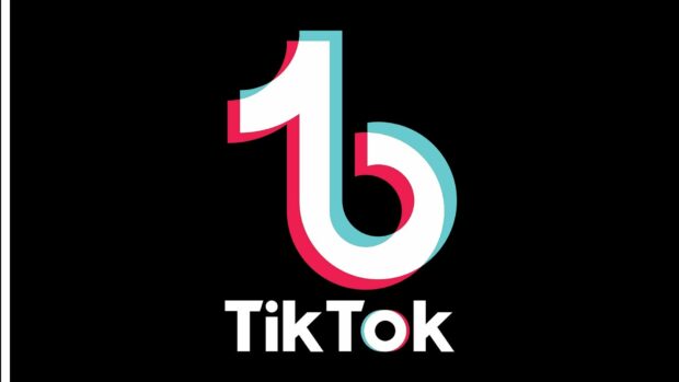 TikTok logo design with vibrant red and blue outlines on a black background representing tiktok