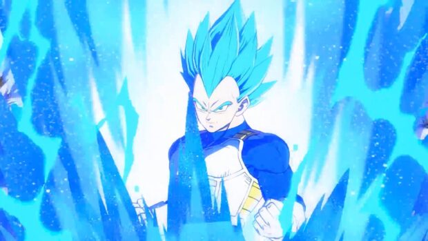 Vegeta unleashes his blue aura power in this Dragon Ball Z Abridged scene, HD Desktop Wallpaper