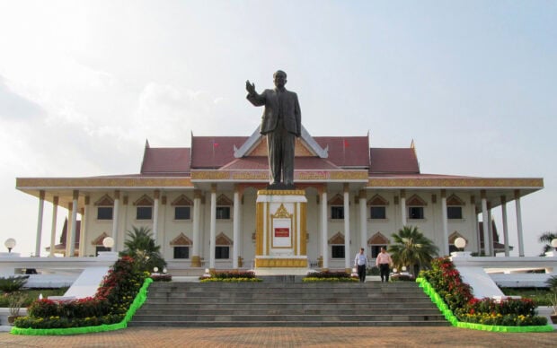 The landmark statue of Kaysone Phomvihane in the heart of Vientiane