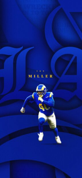 Von Miller running in Los Angeles Rams uniform, 2K Mobile Wallpaper