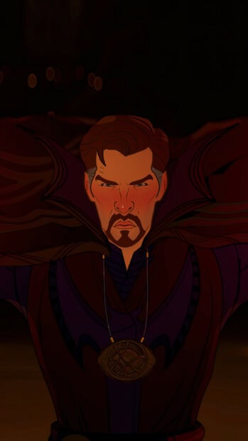 A focused sorcerer wears a mystical amulet in the dark, casting a powerful spell, What If Wallpapers, HD Phone Wallpaper