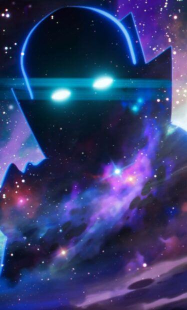 A cosmic silhouette with glowing eyes appears in the starry galaxy of What If Wallpapers, HD Phone Wallpaper