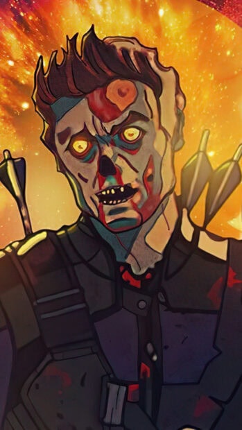 A zombie archer stands with glowing eyes and arrows on his back in this What If Wallpapers artwork, HD Mobile Wallpaper