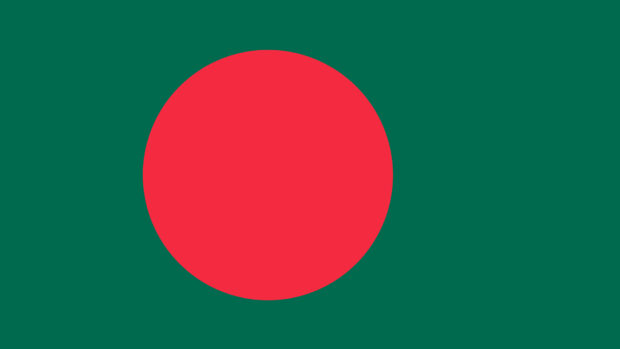 The national flag of Bangladesh with a red circle on a green field displayed prominently in high resolution