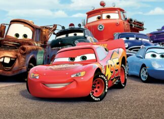 Cars Disney Wallpapers HD Desktop Lightning McQueen and friends from Cars Disney characters on the road