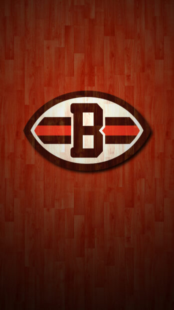 A wooden basketball court with a bold B logo in the center of Cleveland