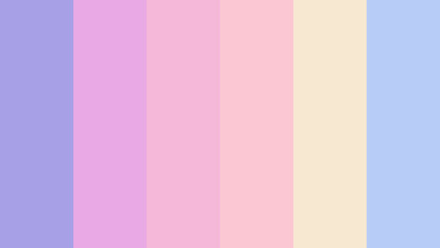 Soft pastel color palette consisting of purple pink peach and blue shades displayed vertically