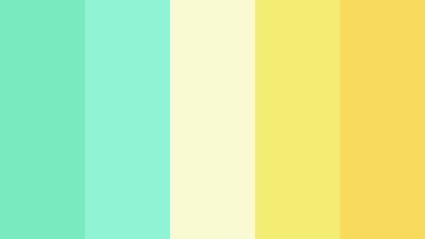 Soft pastel color palette featuring green yellow and cream tones for color palette designs