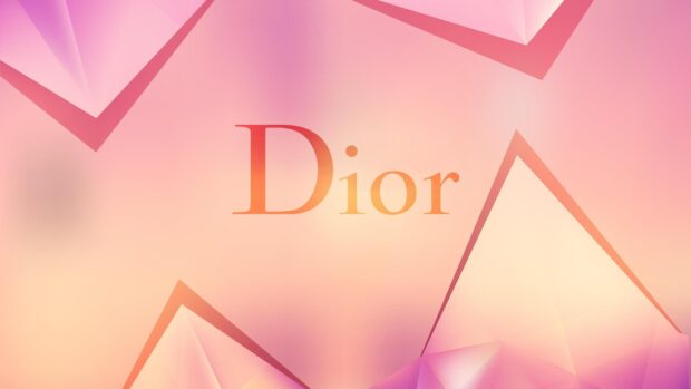 Soft pastel color geometric shapes with Dior text logo at the center