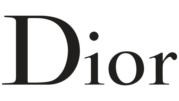 Black Dior logo text on white background with elegant font style
