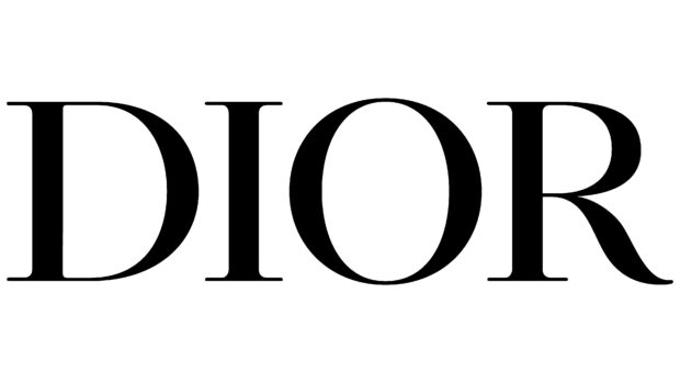Dior logo text displayed in bold black letters on a white background