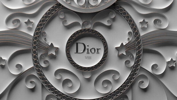 Decorative circular pattern featuring Dior emblem and star motifs in an elegant design