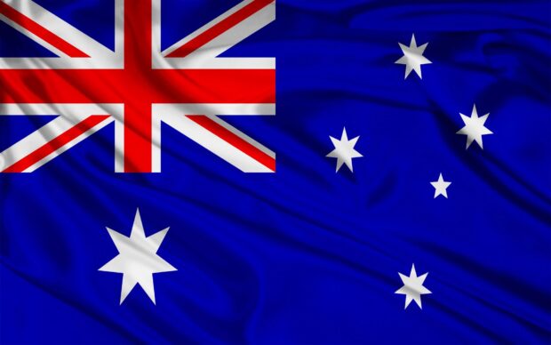 The Australian flag with the Commonwealth Star and Southern Cross constellation