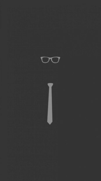 Minimalist illustration of a gentleman style with glasses and tie on a dark background
