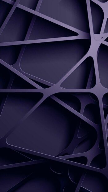 Dark purple abstract geometric shapes with smooth curved edges and depth effect