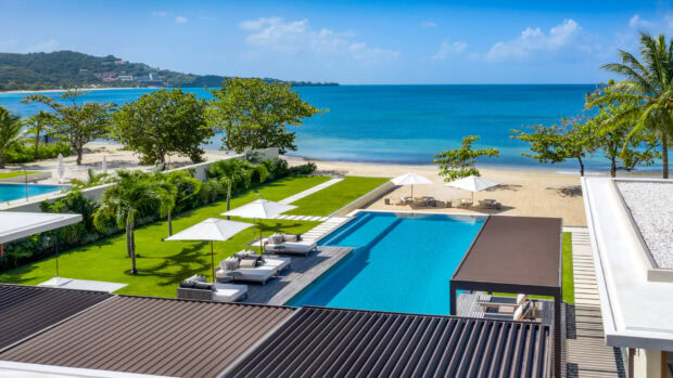 Luxury resort with pool and beach view in Grenada