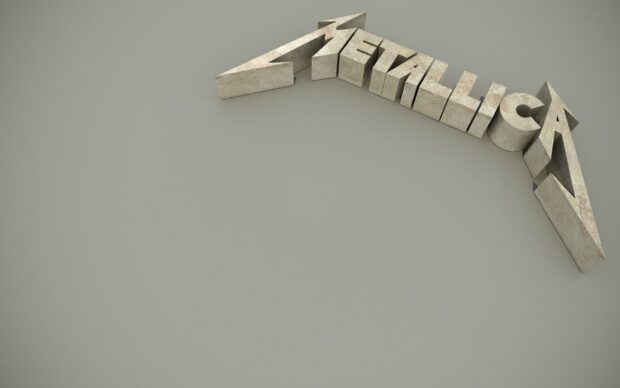 Heavy Metal text formed with stone blocks in a 3D layout
