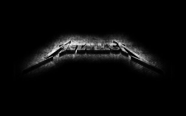 Metallica logo with heavy metal design on dark textured background