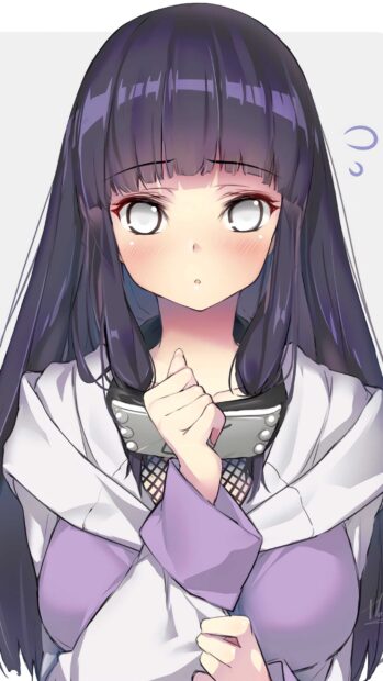 Hinata Hyuga character with long dark hair and pale eyes wearing a purple outfit