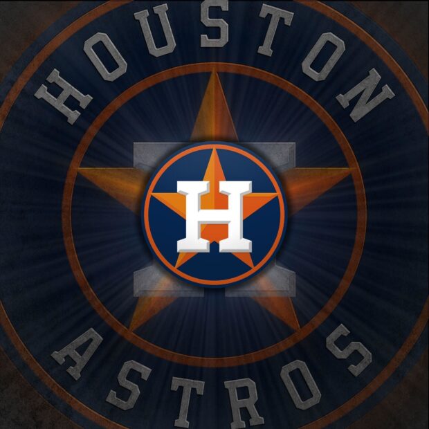 The Houston Astros logo with a large H and star in an HD wallpaper design