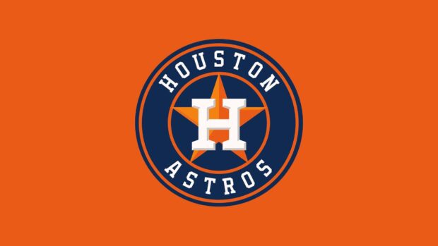 Houston Astros logo with a star on an orange background for Houston Astros