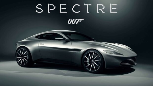 A sleek James Bond car from the Spectre movie in a high quality 4K setting