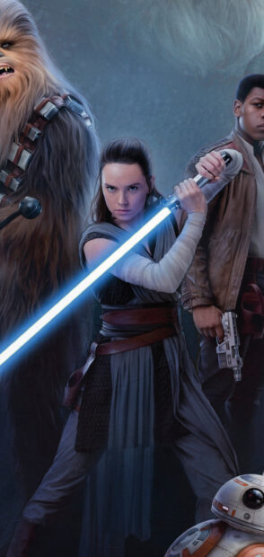 Female Jedi holding a lightsaber ready for battle in a Jedi scene