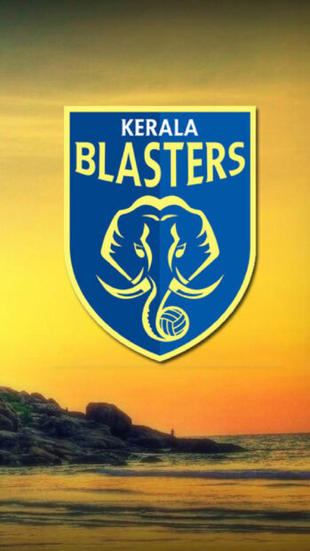 Kerala logo with elephant and volleyball on a yellow background at sunset in Kerala