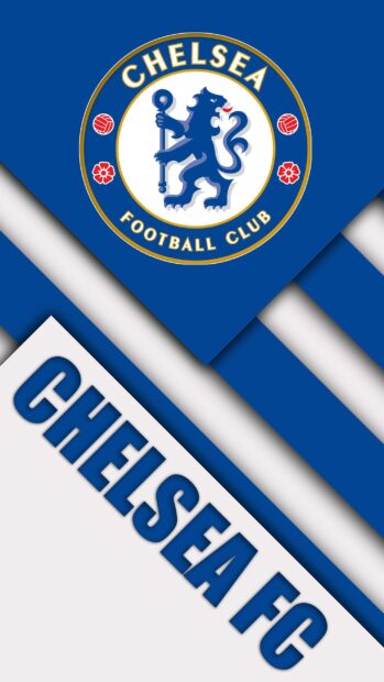 Chelsea logo design with blue and white colors on a mobile background