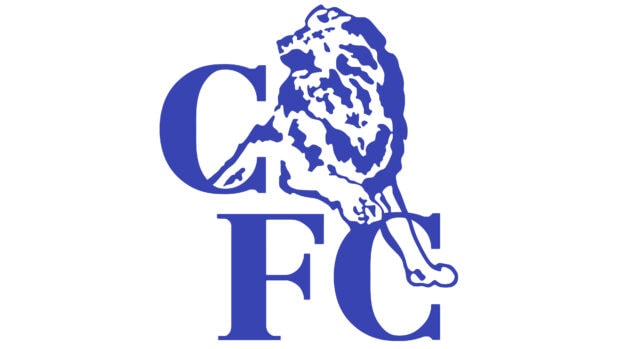 Blue Chelsea lion logo with the letters CFC in a classic design