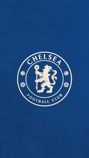Chelsea logo in white on blue background with football club text