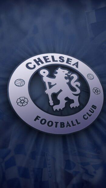 The Chelsea logo is featured in the center with a dark blue background and radiant light effects