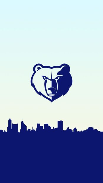 The Memphis Grizzlies logo above the dark city skyline silhouette on a light gradient background