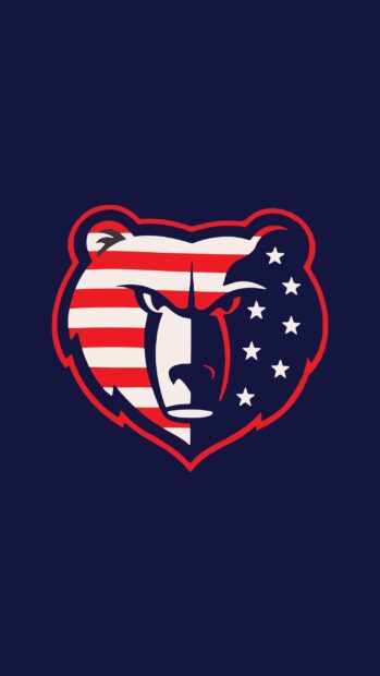 Angry bear head with American flag design symbolizing Memphis Grizzlies