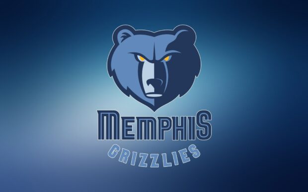 Memphis Grizzlies logo with fierce bear head on blue gradient background