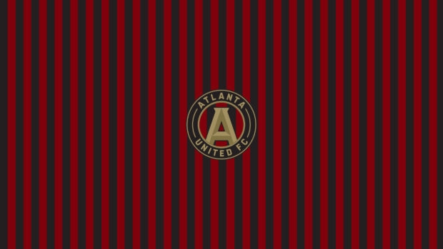 Atlanta emblem with vertical red and black stripes pattern