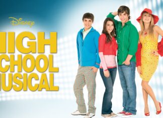 The main cast of the high school musical posing together in colorful casual outfits