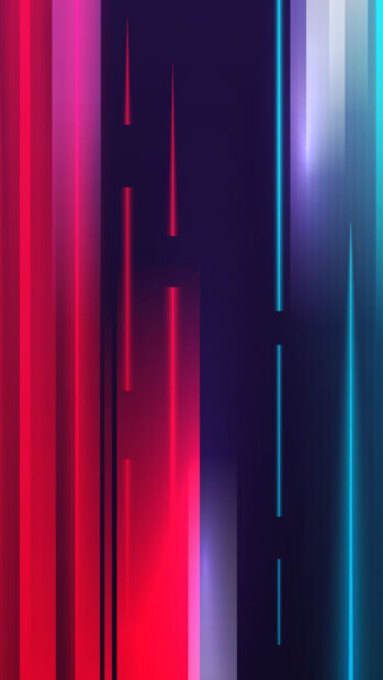 Vertical neon abstract design with red and blue glowing streaks on a dark background