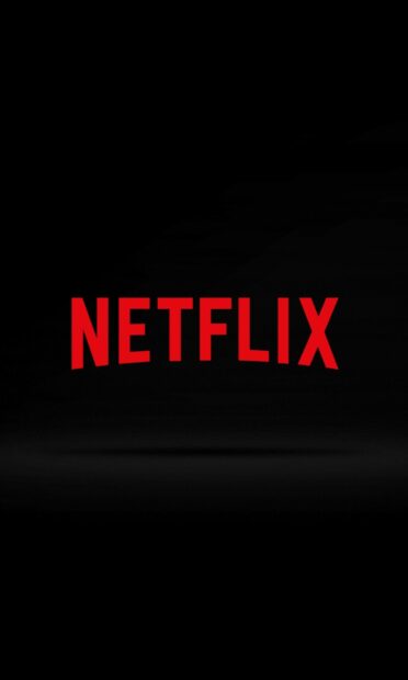 Red Netflix text on black background with a dark shadow effect