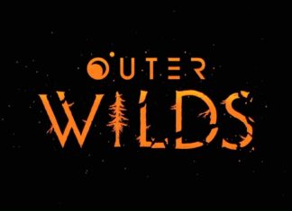 Outer Wilds logo with stylized orange text on a black background in high definition