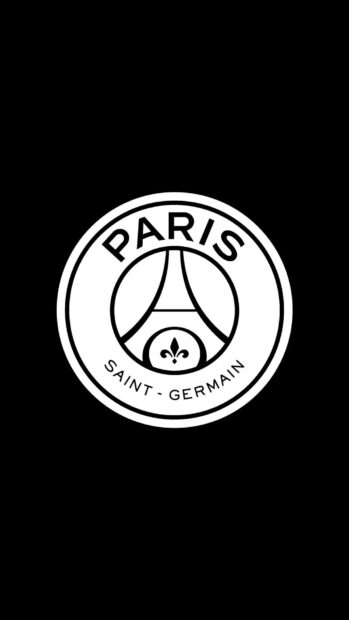 Paris Saint Germain logo on a black background for mobile devices