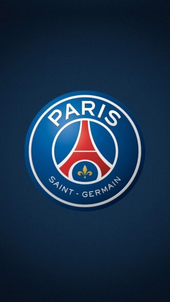The Paris Saint Germain emblem in blue red and gold on a dark background