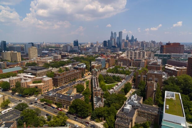 Philadelphia Pennsylvania Wallpapers HD Desktop Aerial view of Philadelphia Pennsylvania cityscape with tall buildings and greenery