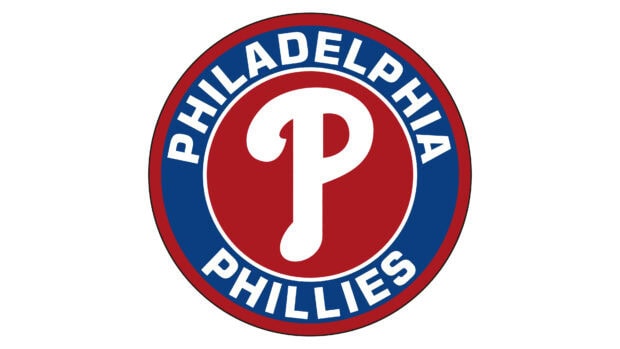 Philadelphia Phillies logo in red white and blue colors representing the baseball team Philadelphia Phillies
